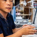 Jin Eui Kim at work in his studio 2019